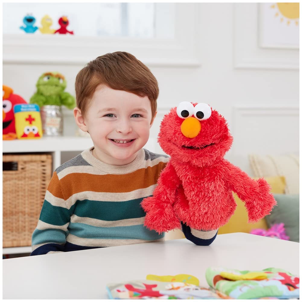 GUND Sesame Street Official Elmo Muppet Plush Hand Puppet, Premium Plush Toy for Ages 1 & Up, Red, 11”