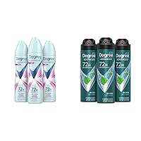 Degree Advanced Antiperspirant Deodorant Dry Spray 72-Hour Sweat & Men Advanced Antiperspirant Deodorant Dry Spray Icy Mint 3 Count 72-Hour Sweat
