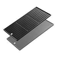 140008 463340516 463370519 Grill Griddle Plates Replacement Parts for Charbroil Gas2coal 3 Burner Hybrid Gas Grill 463340516 463336818 463370516 Cast Iron Cooking Reversible Griddle Insert Grill Parts