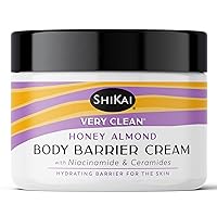 Very Clean Moisturizing Body Barrier Cream (Honey Almond, 4.5 oz) | Hydrating Barrier for the Skin | With Niacinamide, Ceramides, Shea Butter