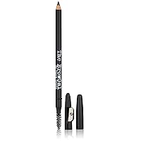 3 in 1, Skinny Eyebrow Pencil - 02 with Sharpener Cap & Spoolie Brush - Draws Tiny Brow Hairs & Fills in Sparse Areas & Gaps, Sharp Enable, Longwear, Long Lasting – 