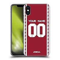 Head Case Designs Officially Licensed Custom Customized Personalized Arsenal FC Home 2022/23 Kit Hard Back Case Compatible with Apple iPhone X/iPhone Xs