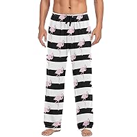 ALAZA Men's Flamingo Giraffe Cute Animal Summer Sleep Pajama Pant