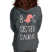 Big Sister Saurus Toddler Full-Zip Hoodie - Cute Toddler Hoodie - Dino Kids' Hoodie