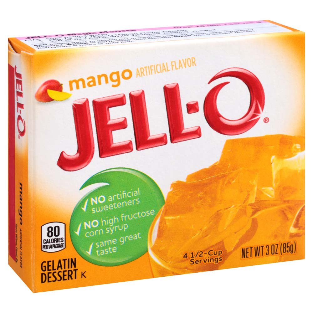 Jell-O Mango Gelatin Mix 3 Ounce Box (Pack of 6)