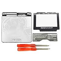 GBASP Housing Case Shell Silver Color Replacement, for Gameboy Advance GBA SP Handheld Game Console, Custom for Mario Edition Outer Enclosure with Screen Mirror Cover, Buttons, Screws, Tool