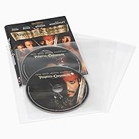 Atlantic 25-Pack Movie/Game Sleeves - Clear Sleeve hold two discs each, Protects Discs Against Scratches and Dust (Updated)