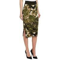 Nicole Miller Women's Camo Double Knit Pencil Skirt