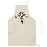 Might I Suggest the Sausage Funny Parody Cooking Baking Kitchen Apron