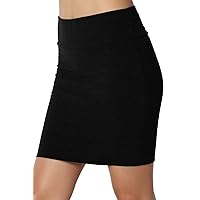 Fashion Star Womens Plain High Waisted Stretchy Pencil Slim Bandage Bodycon Mini Skirt