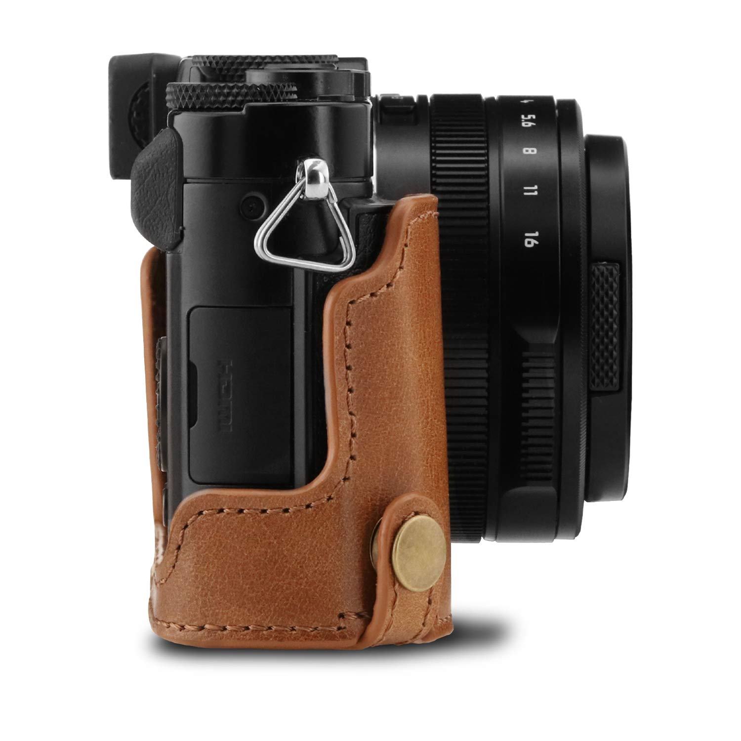 MegaGear Ever Ready Genuine Leather Camera Case Compatible with Panasonic Lumix DC-LX100 II