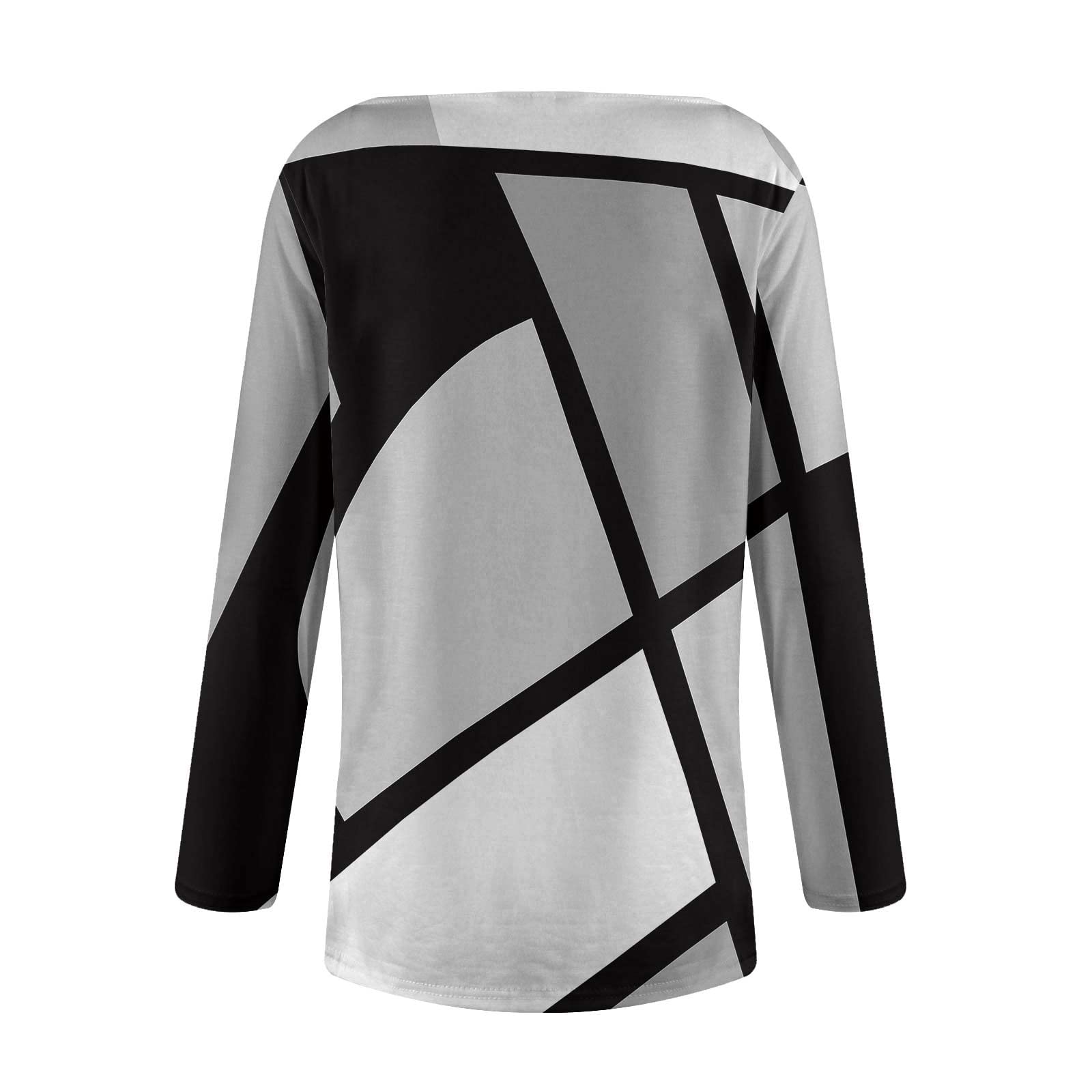 Women's Casual Sloping Collar Pullover Sweatshirt Irregular Striped Long Sleeve T-Shirt Top Women's Polo Shirts