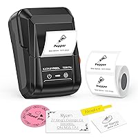 T50M Pro Bluetooth Label Maker Machine with Tape, Wide Waterproof Label, Versatile App with 40 Fonts and 450+ Icons, Inkless Labeler for Home, Kitchen, School, Office Organization, Black
