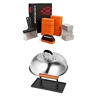 SHINESTAR Ultimate 25 Piece Griddle Cleaning Kit for Blackstone, Comes with Cast Iron Griddle Press with 12-Inch Melting Dome, Perfect for Bacon, Burger, Panini