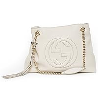 Gucci Soho Ivoire Ivory Gold Double Chain Soft Hobo Leather Shoulder Bag Italy Authentic New