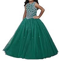 Little Girl Beading Pageant Dress Floor Length Party Prom Ball Gowns