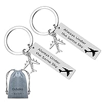 Long Distance Relationship Gifts,Couples keychains Good Friend Keychain Jewelry Gifts Always Under the Same Sky Key Chain Gift for Her Him Husband Wife Boyfriend Girlfriend
