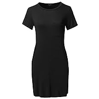 Women's Causal Short Sleeve Round Neck Loose fit Mini Dress