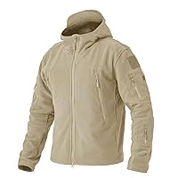 BIYLACLESEN Men's Winter Fleece Jackets Hooded Warm Military Tactical Coats Sport Outdoor Fleece Jacket Coats