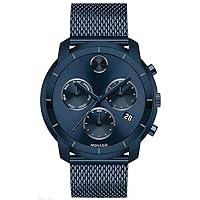 Movado Men's BOLD Thin Blue PVD Watch with a Flat Dot Sunray Dial, Blue (Model 3600403)