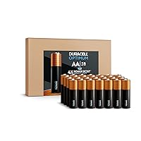 Duracell Optimum AA Batteries, 28 Count Pack Double A Battery with Power Boost Ingredients, Long-lasting Power Alkaline AA Battery for Household Devices (Ecommerce Packaging)