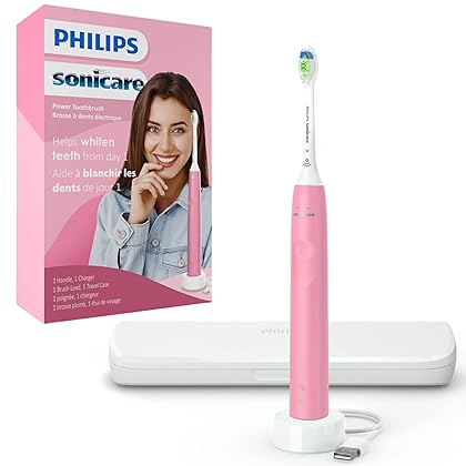 Philips Sonicare Electric Toothbrush DiamondClean, Rechargeable Electric Tooth Brush with Pressure Sensor, Sonic Electronic Toothbrush, Travel Case, Pink