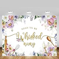MEHOFOND Kitchen Themed Bridal Shower Backdrop Floral Wedding Shower Soon to Be Whisked Away Background Baking Cooking Kitchen Bridal Shower Banner Decor Photo Props Background Supplies 7x5ft