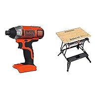 BLACK+DECKER BDCI20B 20V MAX Lithium Impact Driver Baretool with BLACK+DECKER WM425-A Portable Project Center and Vise