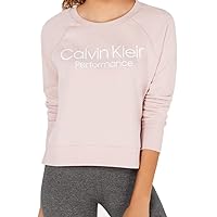 Calvin Klein Womens Performance Logo Sweatshirt,Medium,Cameo