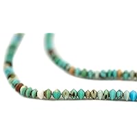 TheBeadChest Aqua Tiny Turquoise Stone Saucer Beads 2.5mm Afghanistan Blue Gemstone 14.5 Inch Strand