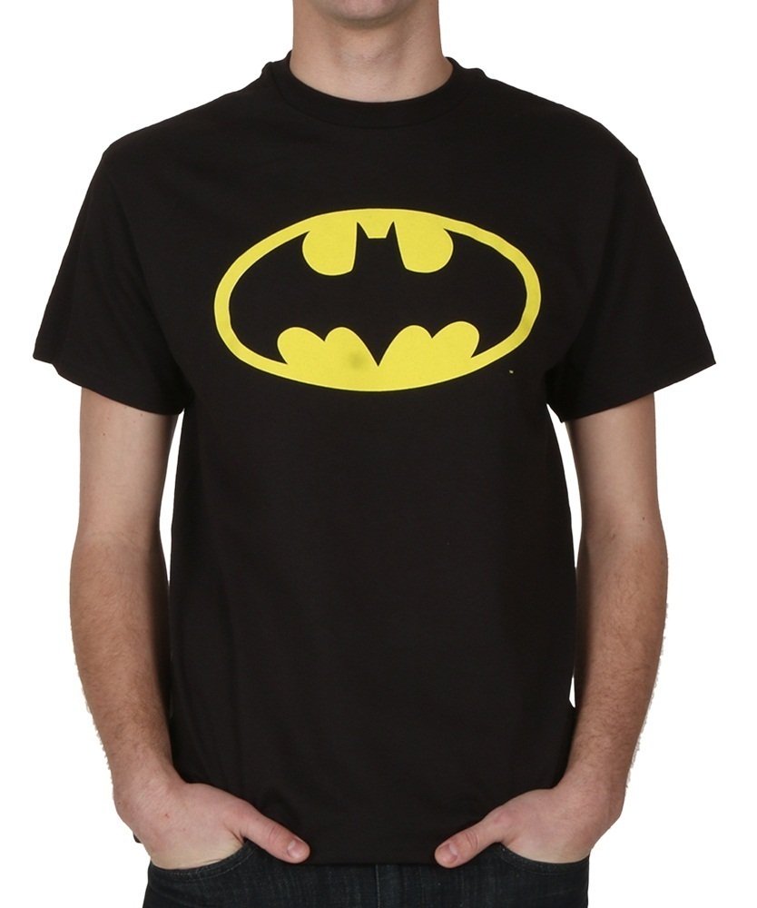DC Comics Men's Batman Basic Logo Black T-Shirt