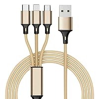 Pro USB 3in1 Multi Cable Compatible with ZTE Azon Pro Data Universal Extra Strength for Fast Quick Charging Speeds! (Rose)