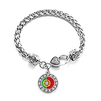 Inspired Silver - Silver Circle Charm Bracelet with Cubic Zirconia Jewelry