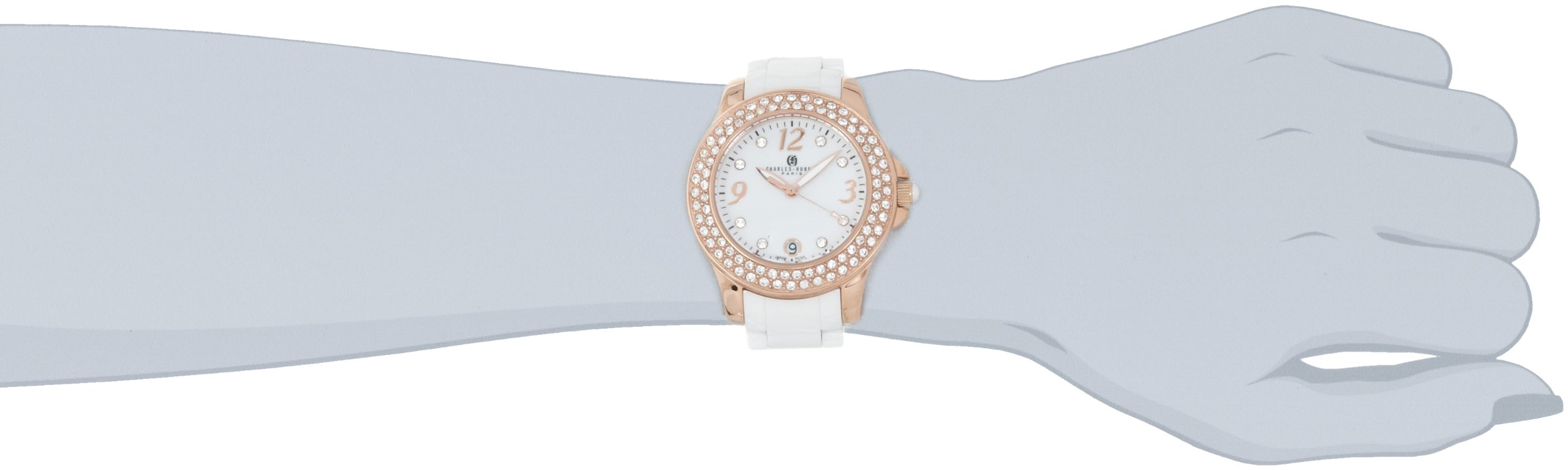 Charles-Hubert, Paris Women's 6789-WRG Premium Collection Ceramic and Stainless Steel with Swarovski Crystal Watch