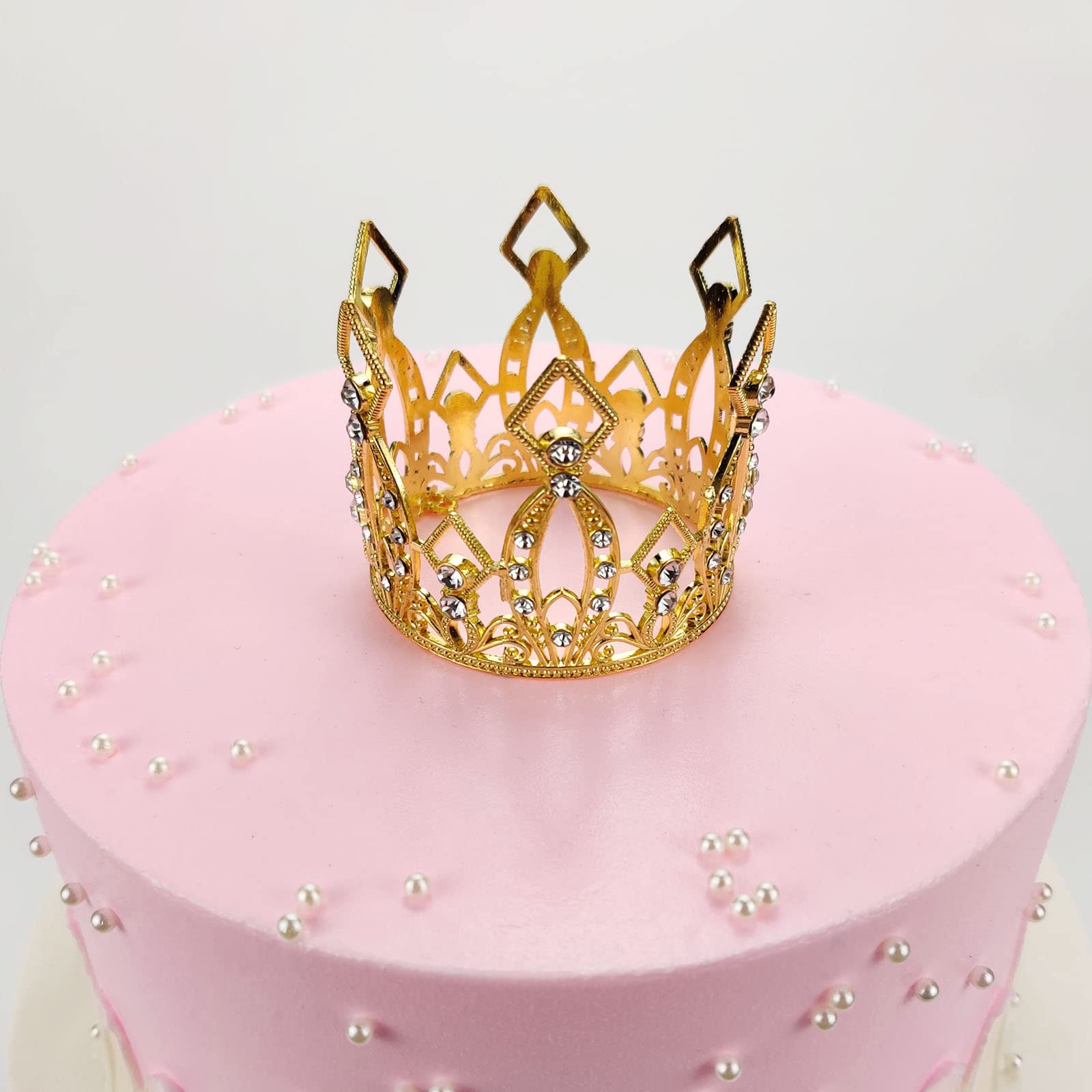 1pc Gold Crown Tiara Cake Topper for Baby Shower Birthday Princess Party  Wedding Cake Decorations Rhinestone Crystal Tiara for Children Hair  Ornaments | SHEIN USA