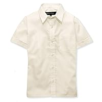 Boys Short Sleeves Solid Dress Shirt