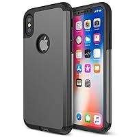 Trianium Protanium Series Case Designed for Apple iPhone Xs (2018) & iPhone X (2017) Case with Heavy Duty Protection and Reinforced Corner Cushion and Rigid Hard Back Panel - Gunmetal
