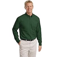 Port Authority TLS608 Tall Long Sleeve Easy Care Shirt - Dark Green/Navy - LT [Apparel]