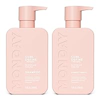 MONDAY HAIRCARE Curl Define Shampoo + Conditioner Set (2 Pack) 12oz Each, Nourishing Curls, Tames Frizz, Enhances Shine with Coconut Oil and Shea Butter, 100% Recyclable Bottles