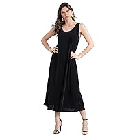 Jostar Women's Tank Long Dress – Sleeveless Scoop Neck Casual Swing Flowy T Shirt One Piece