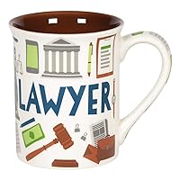Enesco Our Name is Mud Lawyer Pattern Occupations Coffee Mug, 16 Ounce, Multicolor