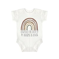 Funny Handpicked for Earth by My Grandma in Heaven Cotton Baby Bodysuit Cute, White, 3months (baby-B-9.7)