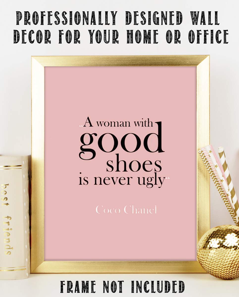 Mua CoCo Chanel Quotes Wall Art- “A Woman with Good Shoes is Never Ugly”- 8  x 10