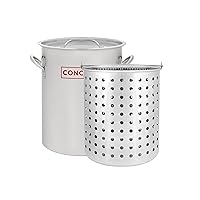 CONCORD 36 QT Stainless Steel Stock Pot w/Basket. Heavy Kettle. Cookware for Boiling (36)