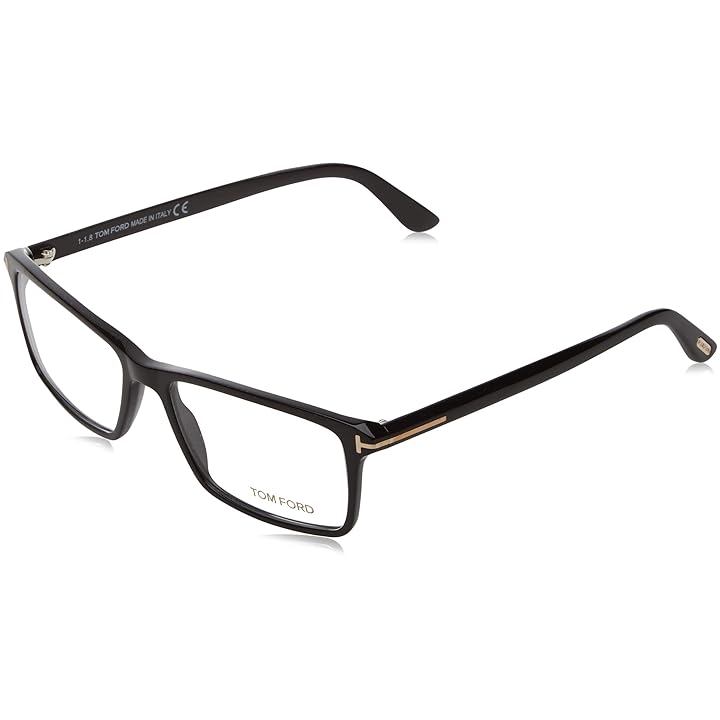 Mua TOM FORD Men's TF 5408 001 Black Clear Rectangular Eyeglasses 56mm,  Shiny Black, Shiny Rose Gold 