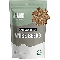 J Mac Botanicals Organic Anise Seeds (16 oz) whole seeds, aniseed, anise cookies, anise tea, anise seed powder, anise seeds for baking, Certified Organic from Organic Certifiers, Inc.