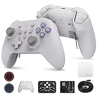 GuliKit KK3 Max Bluetooth Controller, [No Drift Stick] Kingkong 3 Max Wireless Controller for Switch/Switch OLED, Hall Effect Joystick/Triggers, Maglev/Rotor/HD Vibration, Hyperlink Adapter (Gray)
