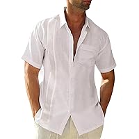 Men's Hawaiian Shirts Casual Short Sleeve Button Down Shirt Summer Collared Beach Clothing