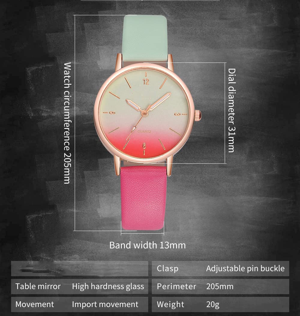 KINGNUOS Women's Watches for Ladies Female PU Band Big face Large Thin Minimalist Fashion Casual Simple Dress Quartz Analog with Young Girls Gift