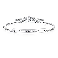 SOUSYOKYO Nana Mothers Day Gifts - Best Nana Ever Bracelet - Personalized Nana Gift Ideas, Unique Nana Birthday Present for Women, Fashionable Jewelry for Nana from Grandkids Grandson Granddaughter